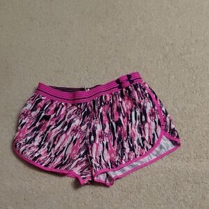 Under Armour Women's Pink and Black Athletic Shorts